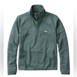 LL Bean Airlight Pullover Sweater Mens Small 1/4 Snap Ribbed Slightly Fitted